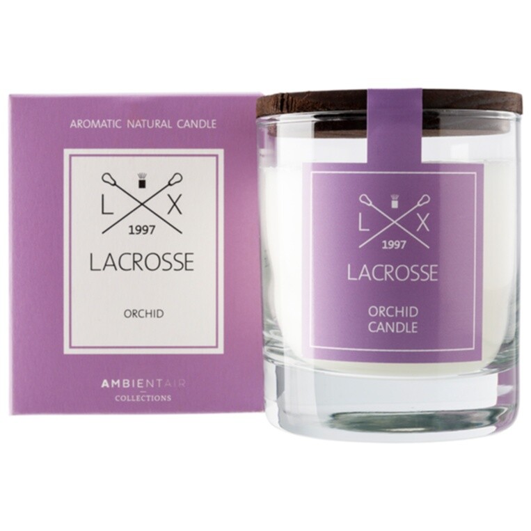 Свеча ароматическая в стакане 40 часов фиолетовая Lacrosse «Орхидея»
