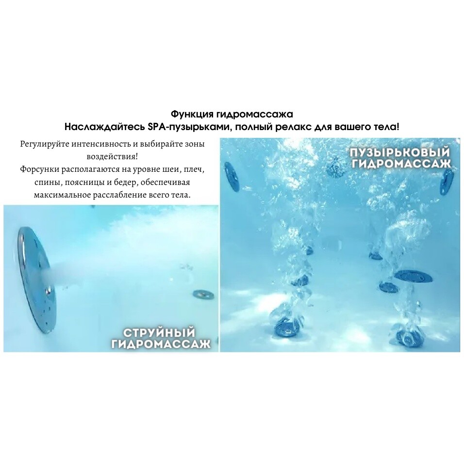 Ванна акриловая гидромассажная белая Cerutti SPA C-453 - изображение 12
