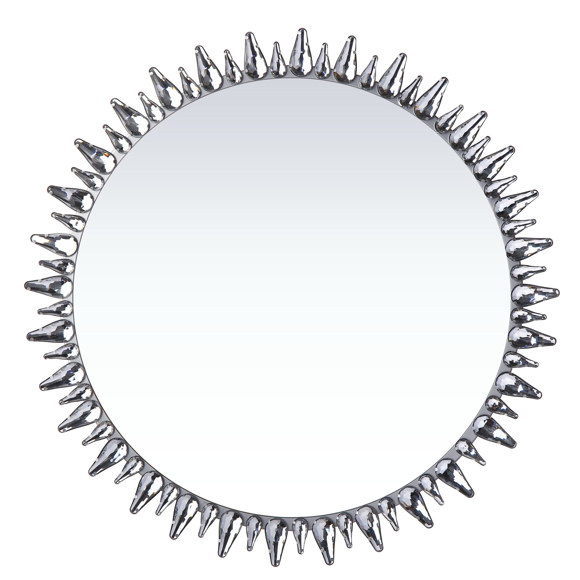 Зеркало настенное декоративное круглое 41 см серебристое