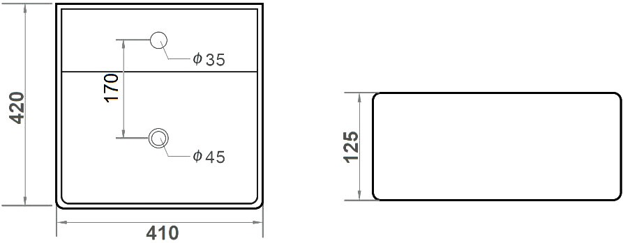 Раковина накладная фарфоровая квадратная 42х41 см белая Stworki "Нюборг" NU-01rn - изображение 5