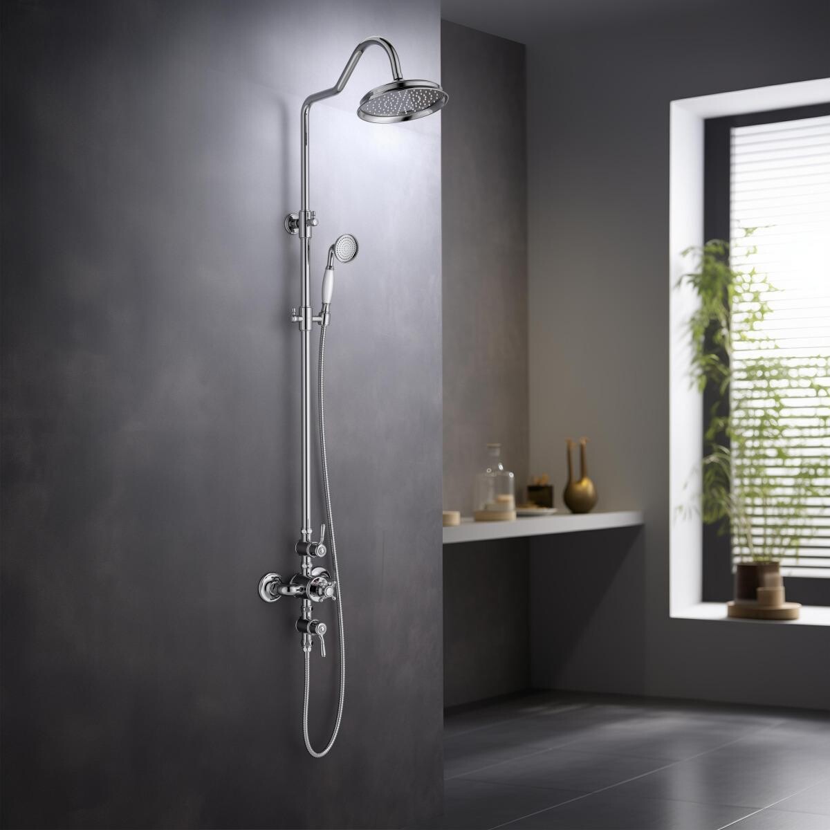 Душевой комплект с лейкой, тропическим душем и смесителем хром Aquatek "Классик" AQ2563CR - изображение 4