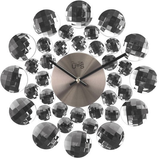 Часы настенные серые с кристаллами Tomas Stern 8029