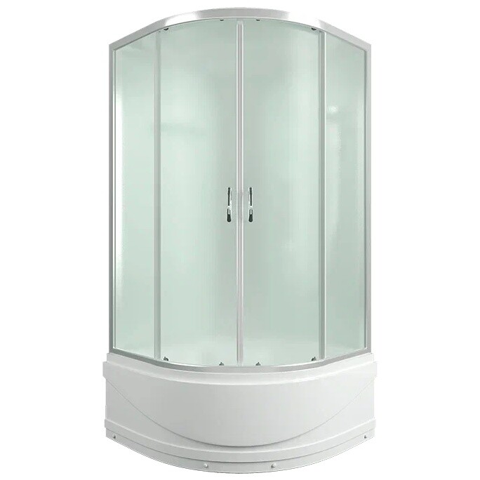 Душевая кабина четверть круга с высоким поддоном 100х100 см хром Erlit Comfort ER3510TP-C3-RUS