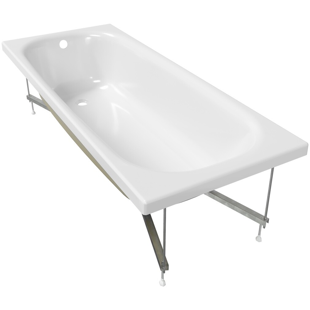 Ванна акриловая прямоугольная с каркасом 170x70 см белая Diwo "Анапа" - изображение 14