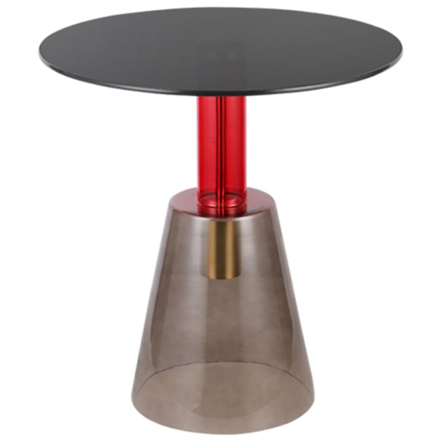 Кофейный столик круглый 60 см серый, красный Amalie