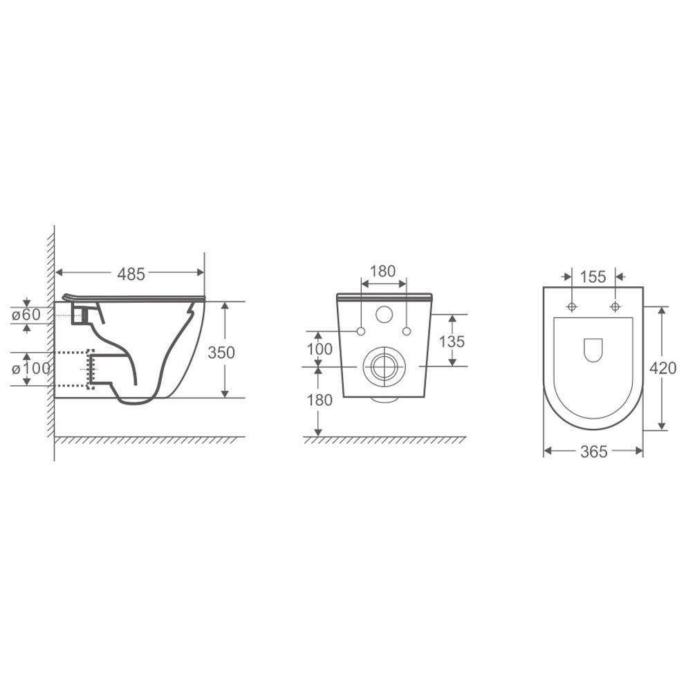 Унитаз подвесной безободковый черный матовый Cerutti SPA Ticino Aria MB CT8918 - изображение 13