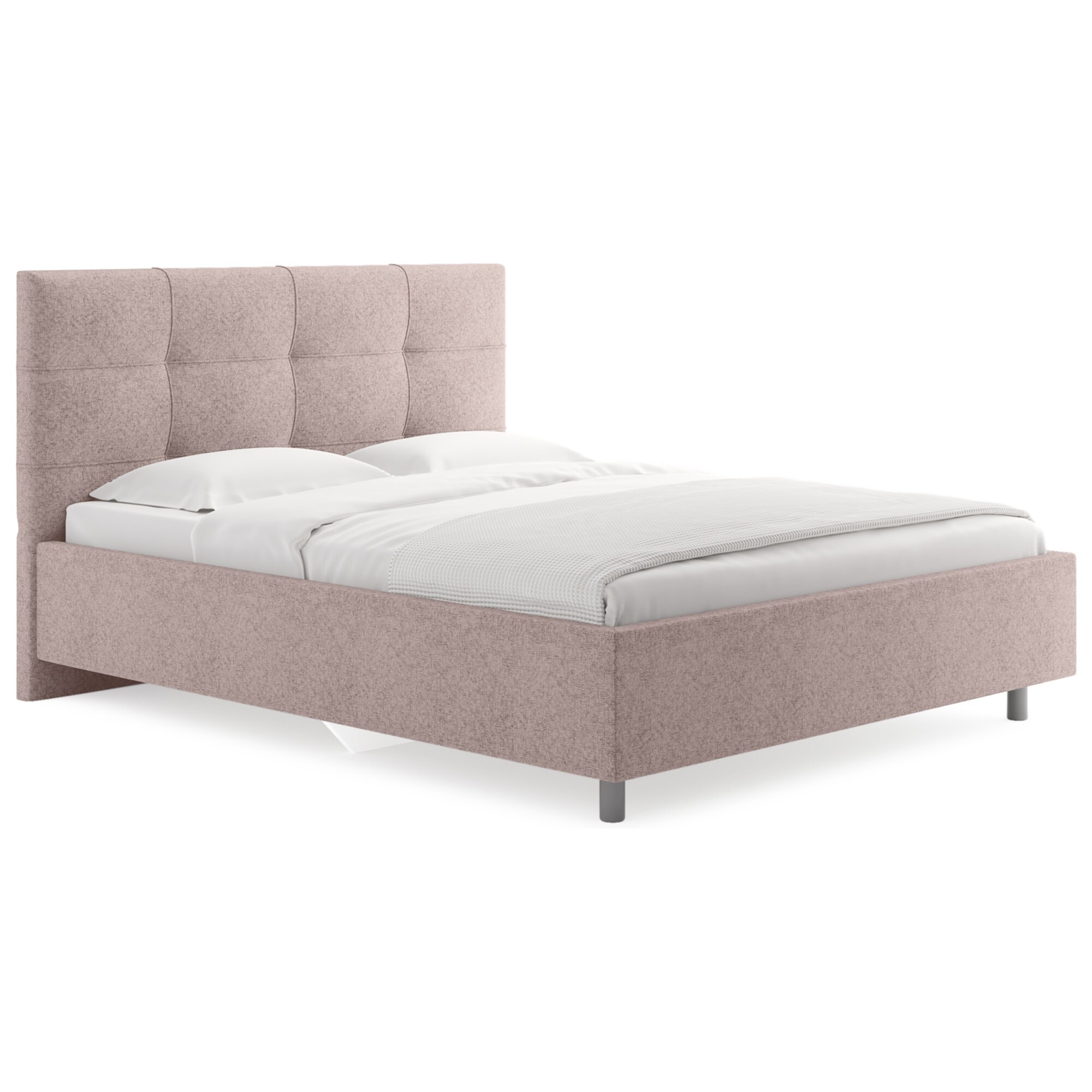Кровать с мягким изголовьем полутораспальная 120х190 см кашемир розовая Caprice