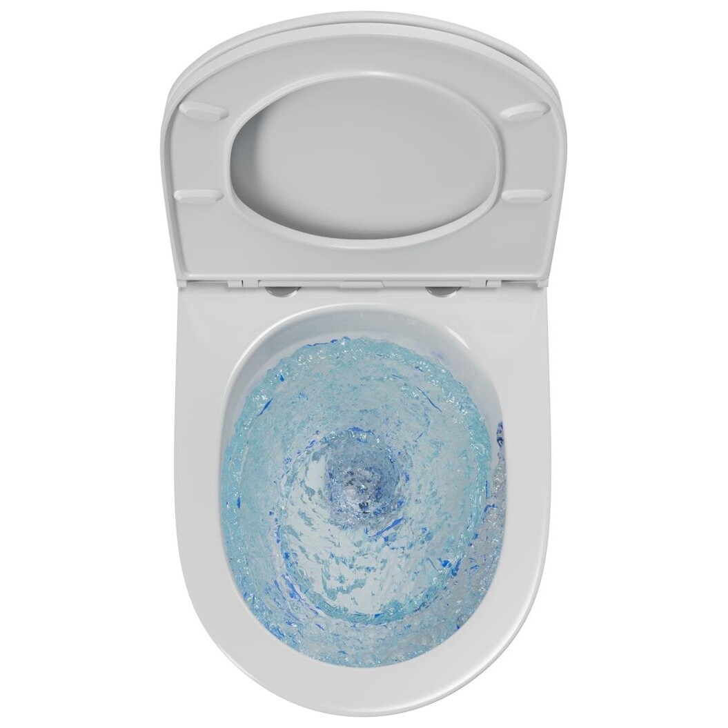 Унитаз подвесной безободковый с сиденьем микролифт белый Point "Афина" PN41041 - изображение 5