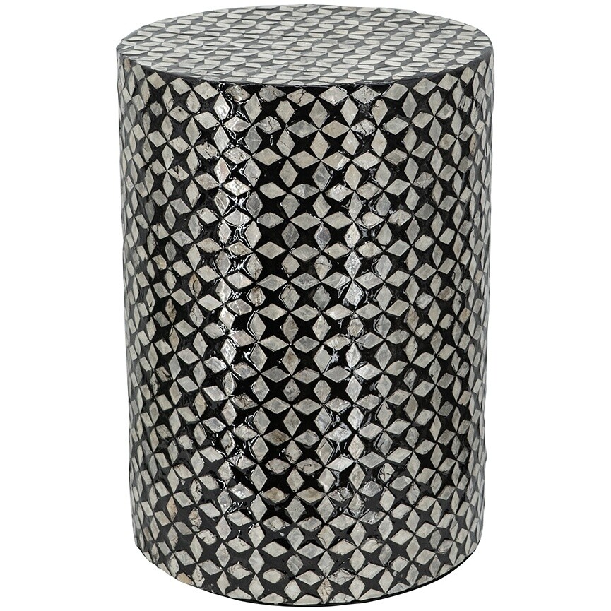 Приставной столик с отделкой раковинами устриц серебро Glasar 49919