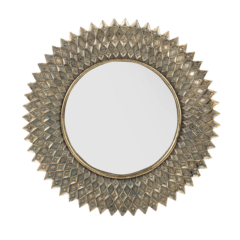 Зеркало настенное круглое бронзовое 34x3x34 см