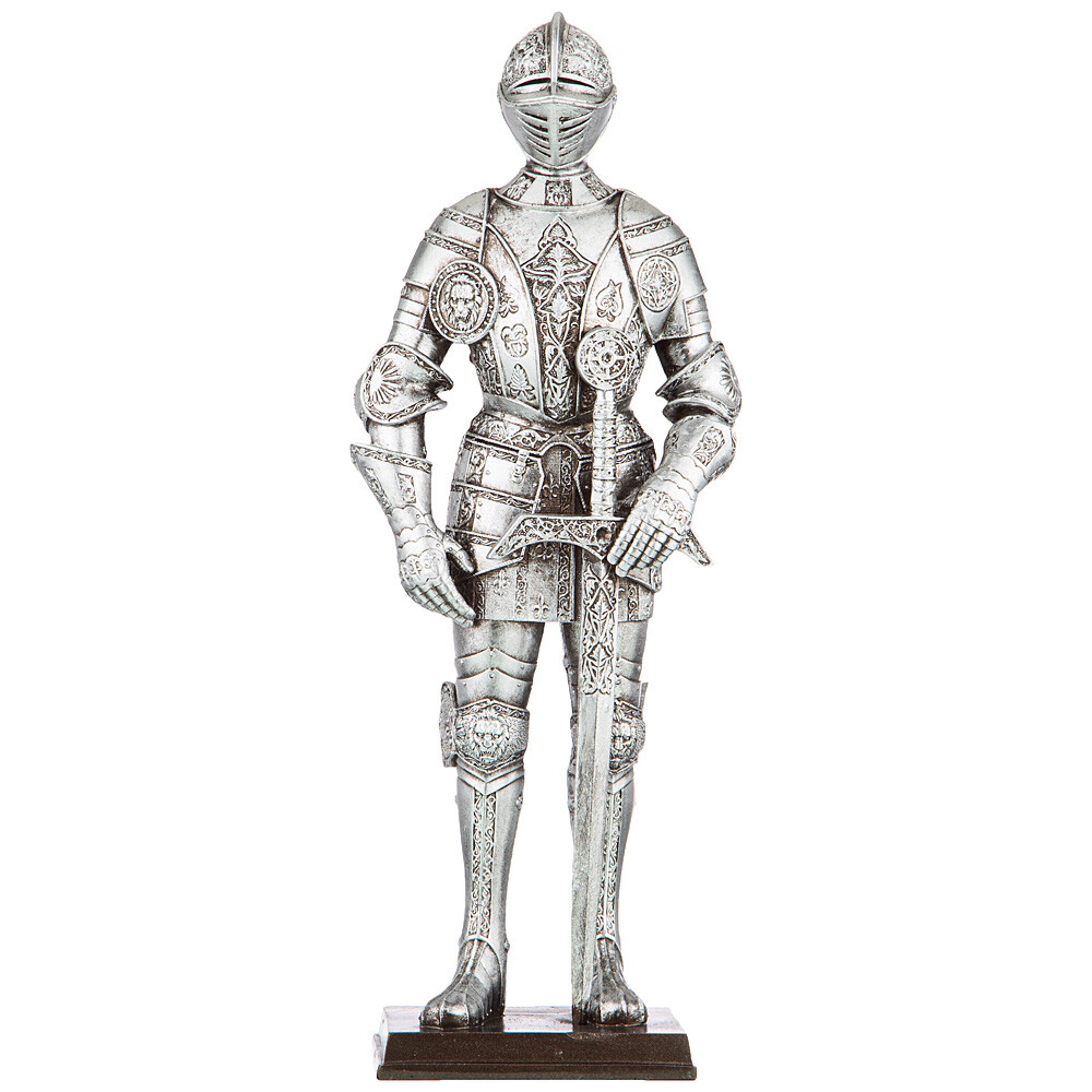 Статуэтка декоративная 33 см серебро &quot;Рыцарь с мечом&quot;