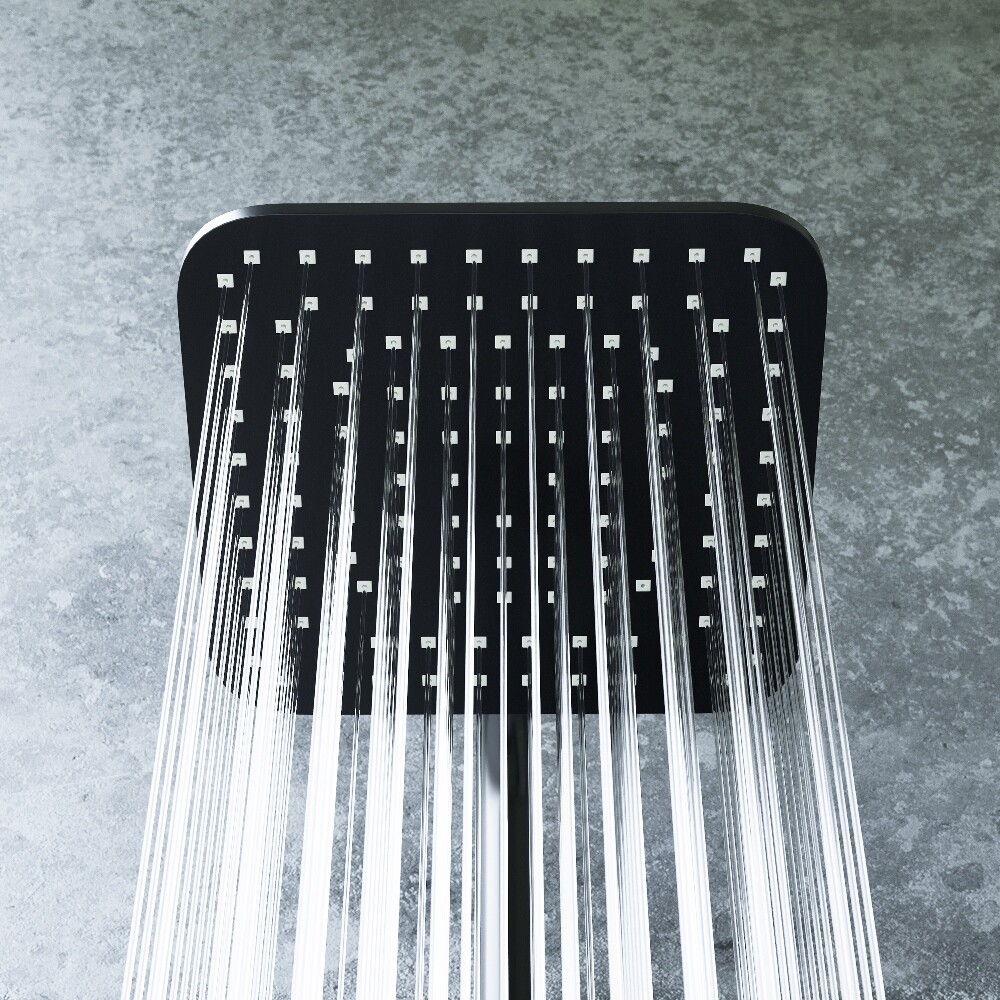 Душевая стойка с верхним душем и держателем черная Diwo "Новгород" DW-NOV-70-022 - изображение 7