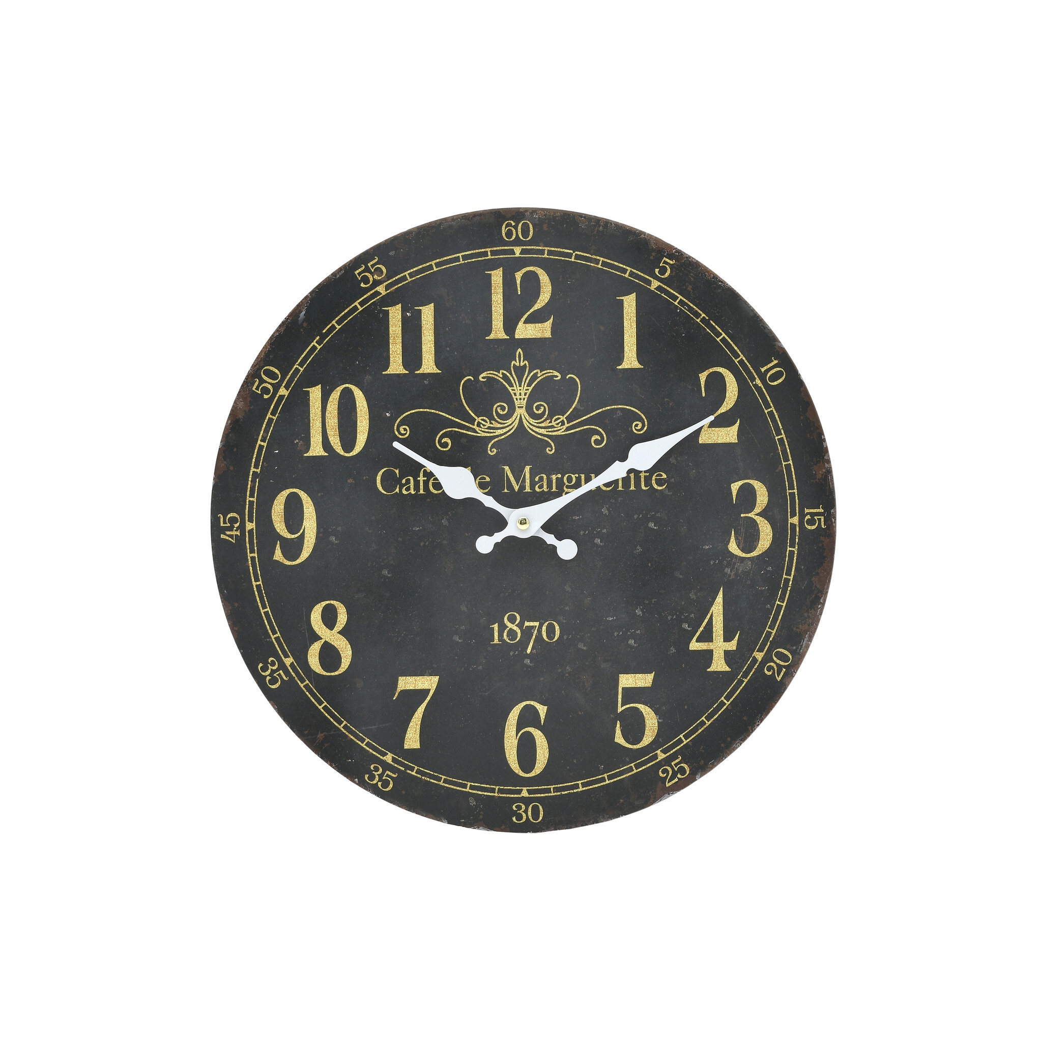 Часы настенные деревянные черно-золотые 34 см To4rooms