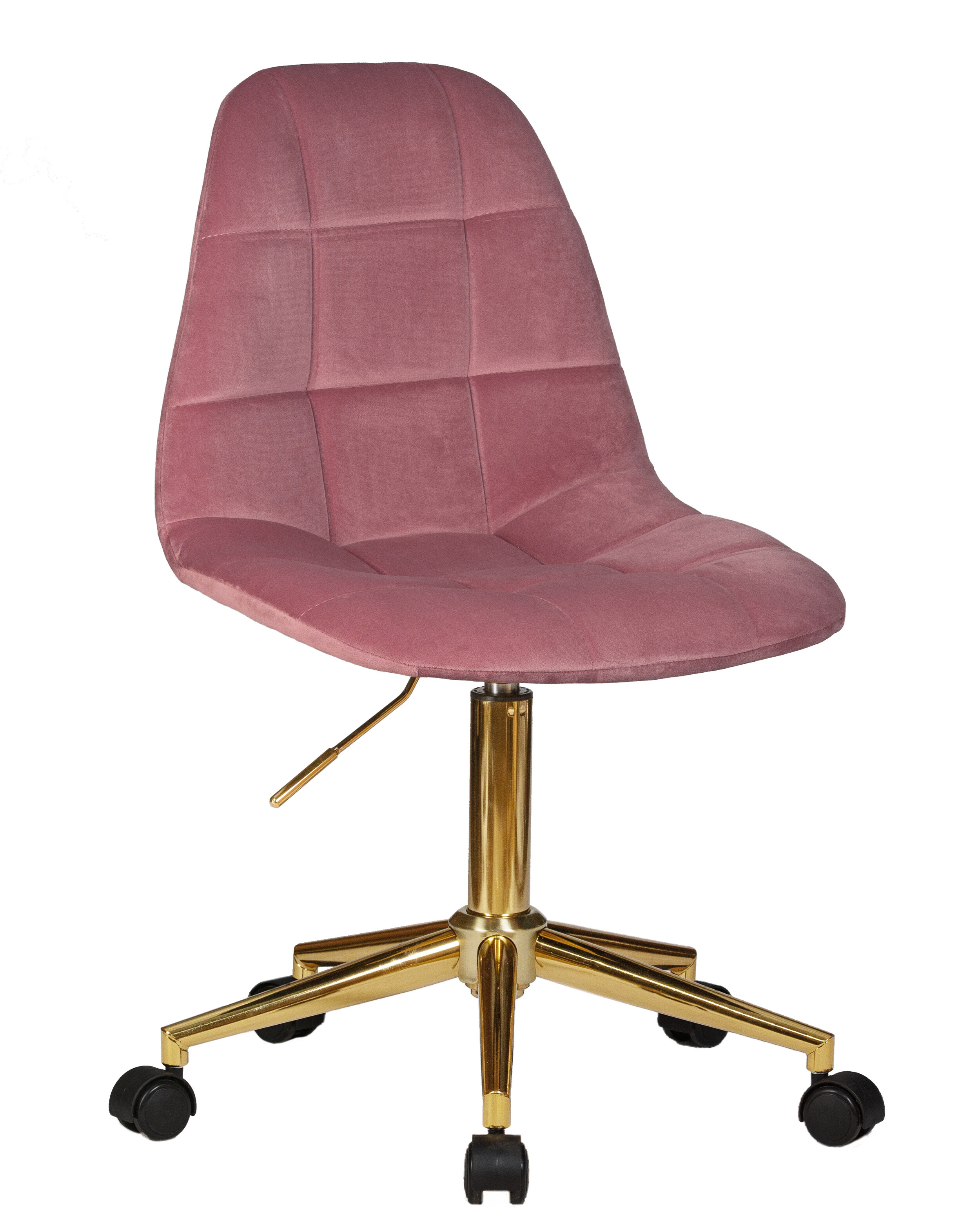 Офисное кресло для персонала розовый велюр 9800-Gold-LM MONTY GOLD