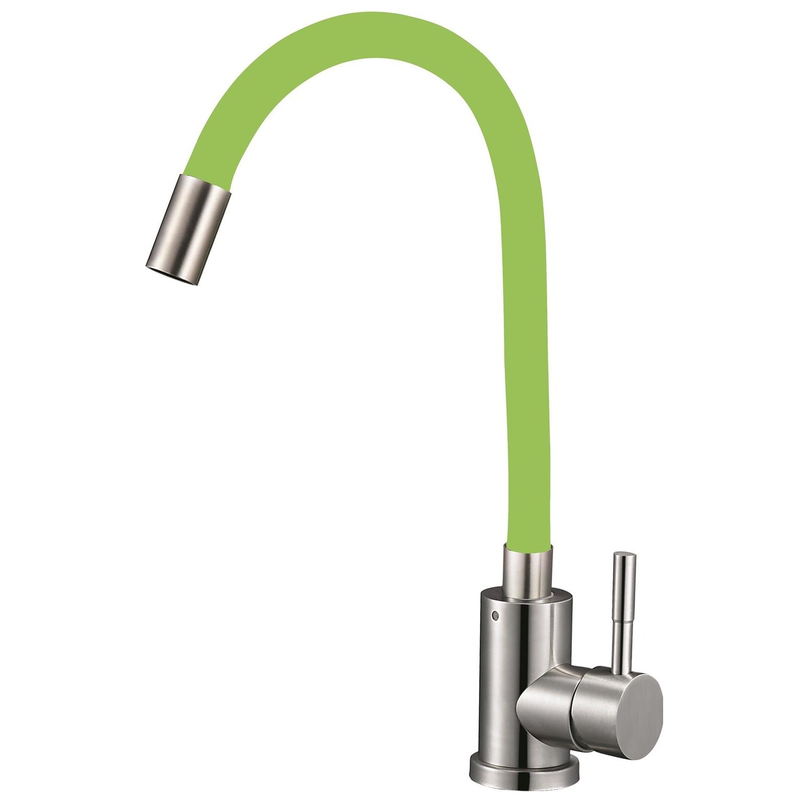 Смеситель для кухни с гибким изливом зеленый, хром Solone EZA4-F090GN
