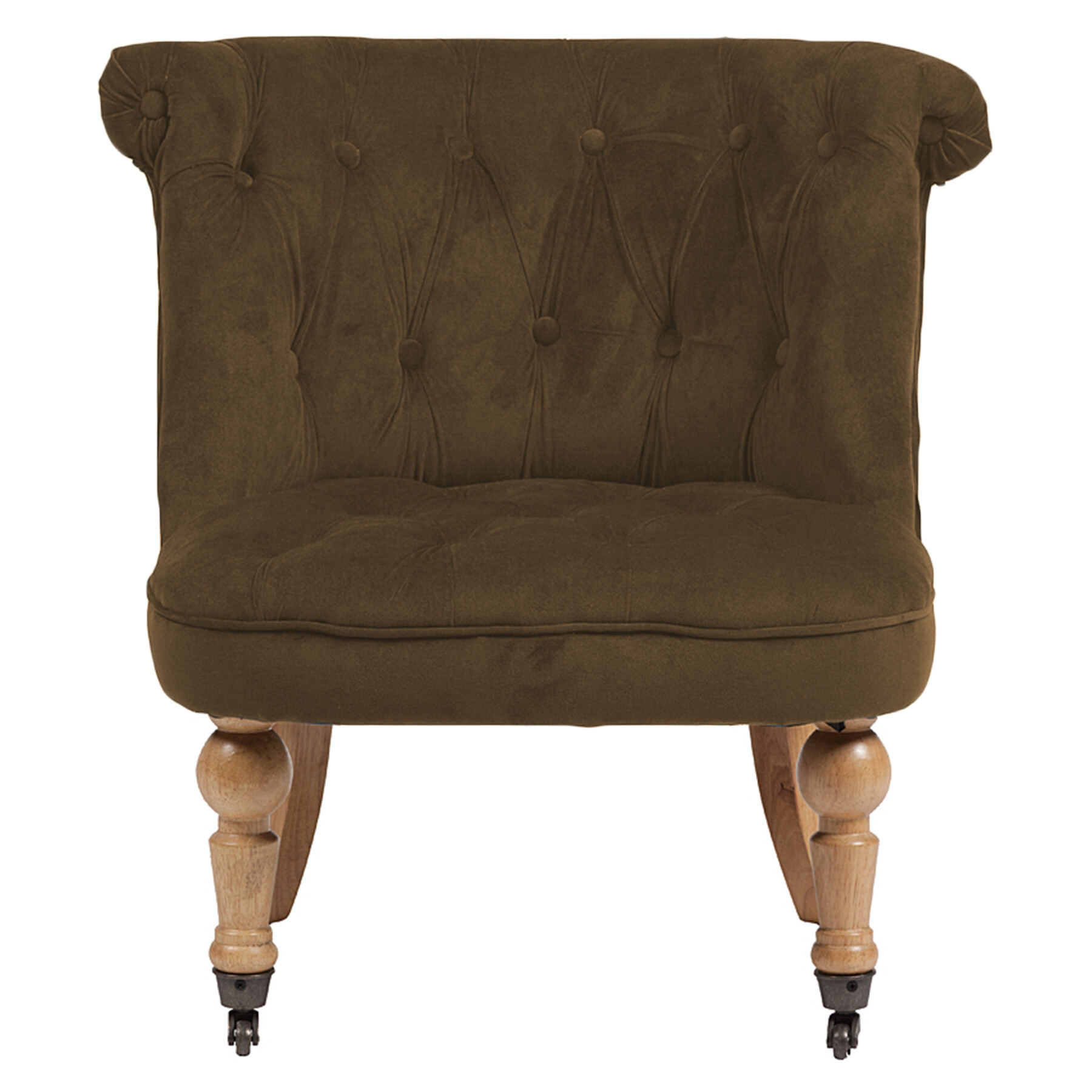 Кресло маленькое темно-коричневое со стяжкой Amelie