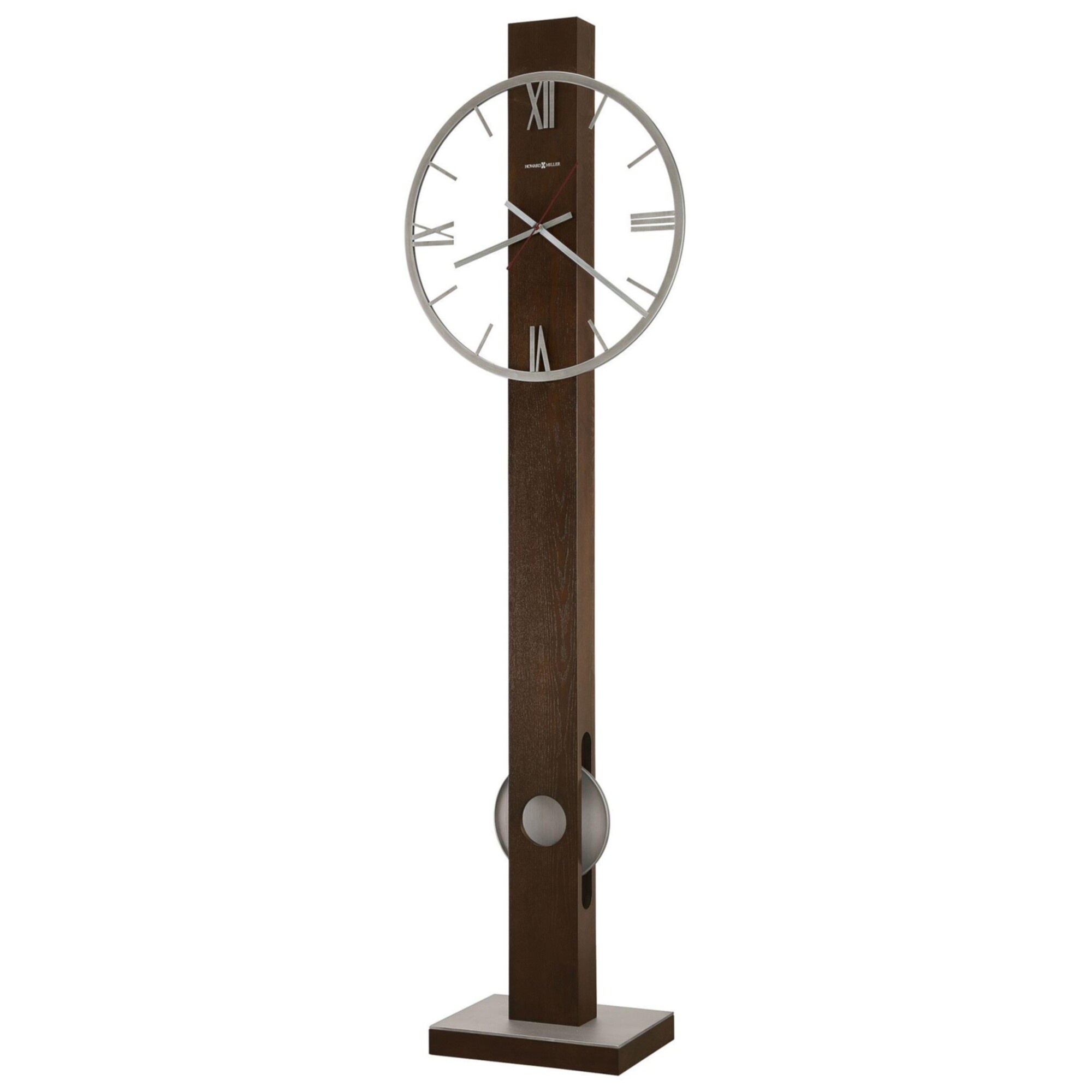 Часы напольные кварцевые с маятником 203х61х30 см коричневые Halo