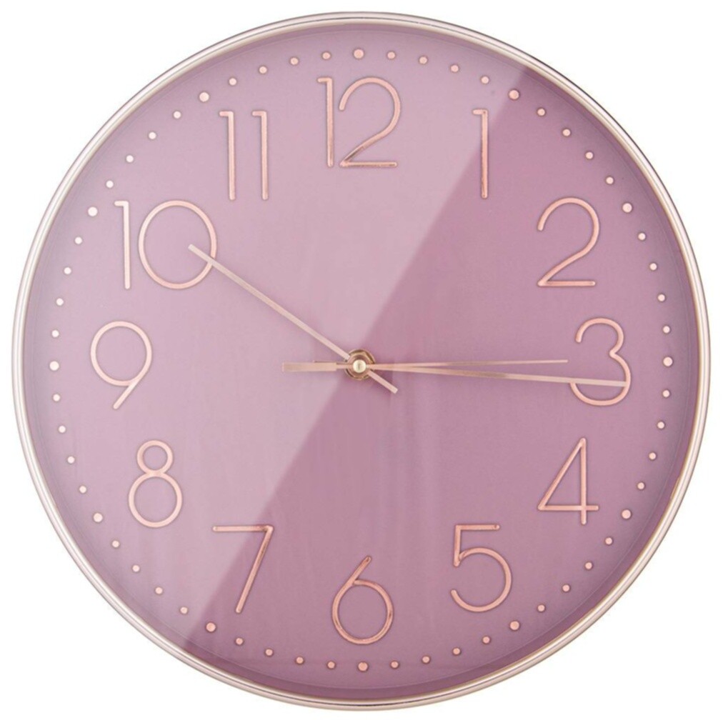 Часы настенные круглые пластиковые 30,5 см розовые &quot;Модерн&quot;