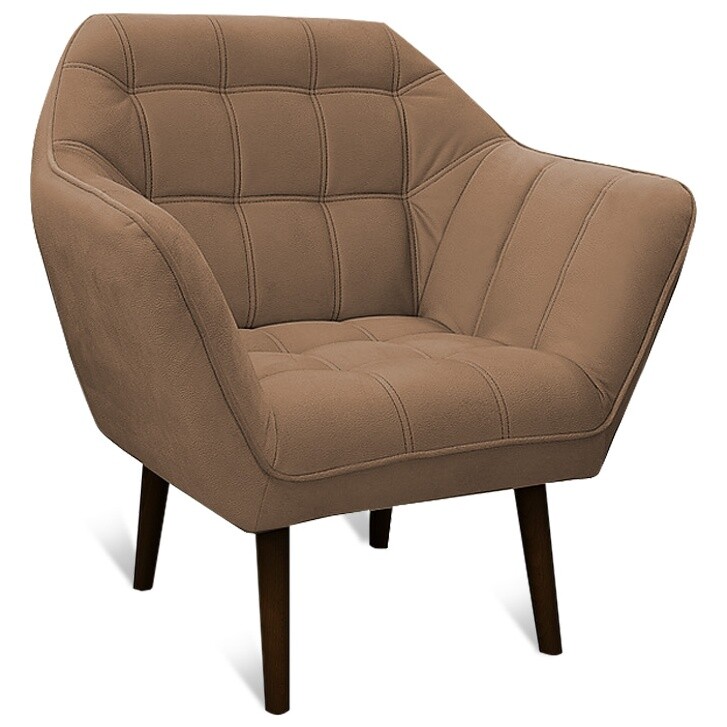 Кресло мягкое с подлокотниками коричневое, венге &quot;Остин&quot;