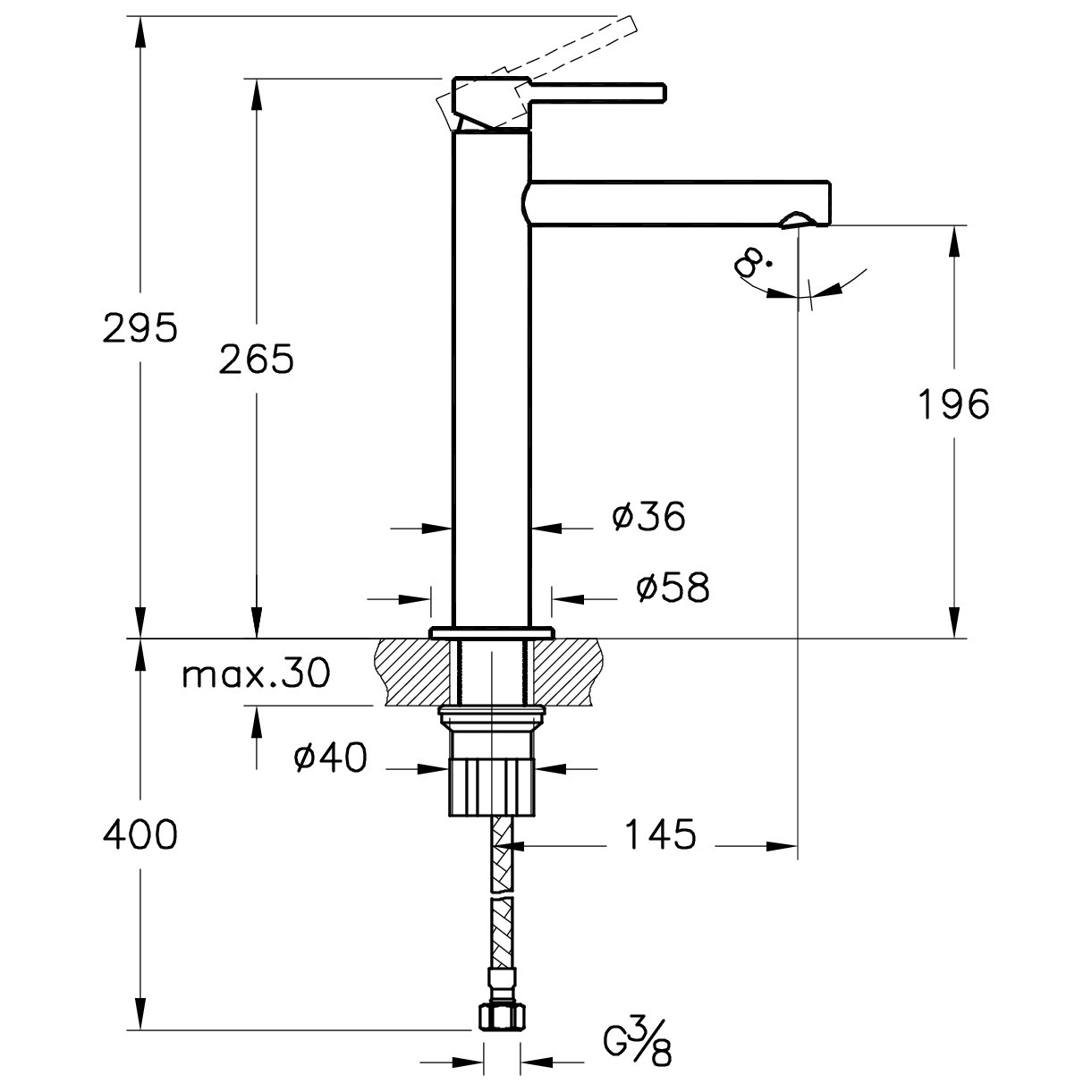 Смеситель для раковины однорычажный медный Vitra Origin A4255726 - изображение 5
