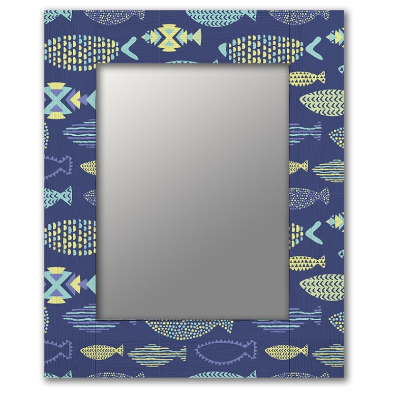 Зеркало настенное 80х80 см &quot;Синие рыбки&quot;