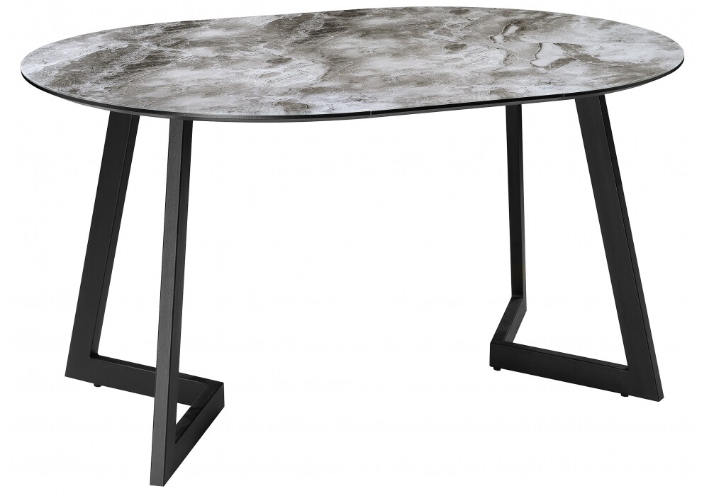 Обеденный стол раздвижной серый, черный &quot;Алингсос&quot;