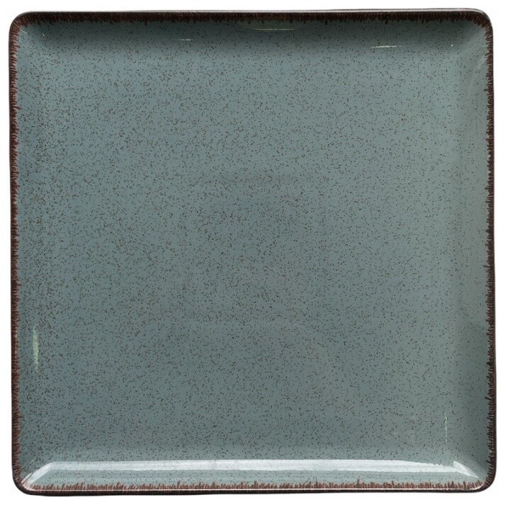 Тарелка фарфоровая квадратная 27х27 см синяя Pearl
