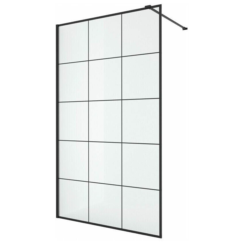 Ограждение душевое 80х195 см прозрачное, черное матовое Cerutti SPA MUZA T80