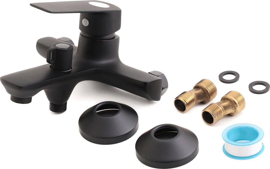 Смеситель для ванны черный Stworki "Берген" BER-02b - изображение 7