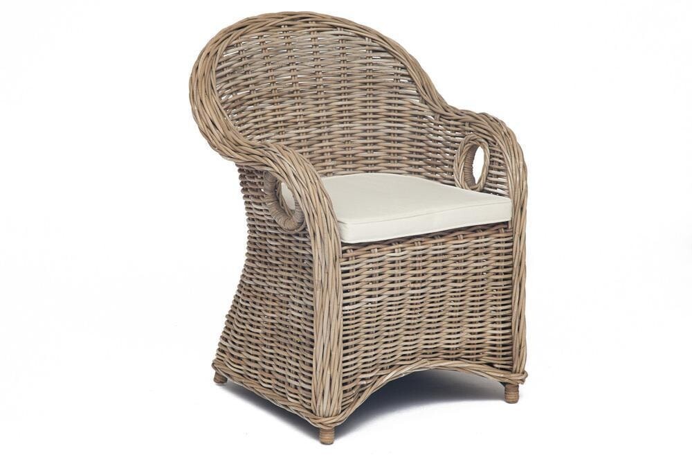 Плетеное кресло с подушкой натуральный серый Secret De Maison Maisonet