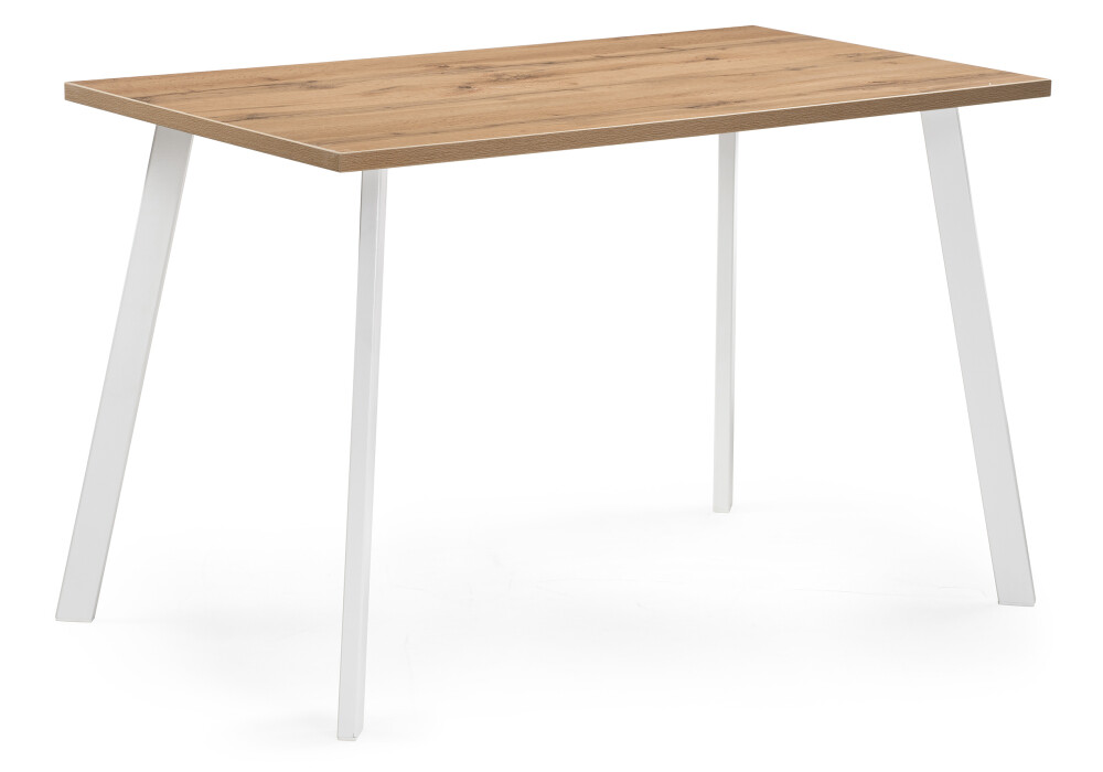 Обеденный стол с деревянной столешницей дуб вотан, белый &quot;Тринити Лофт&quot;
