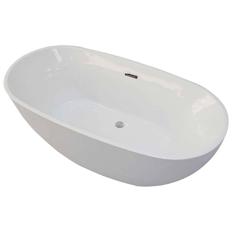 Ванна акриловая отдельностоящая со сливом-переливом белая Cerutti SPA D'iseo CT7390