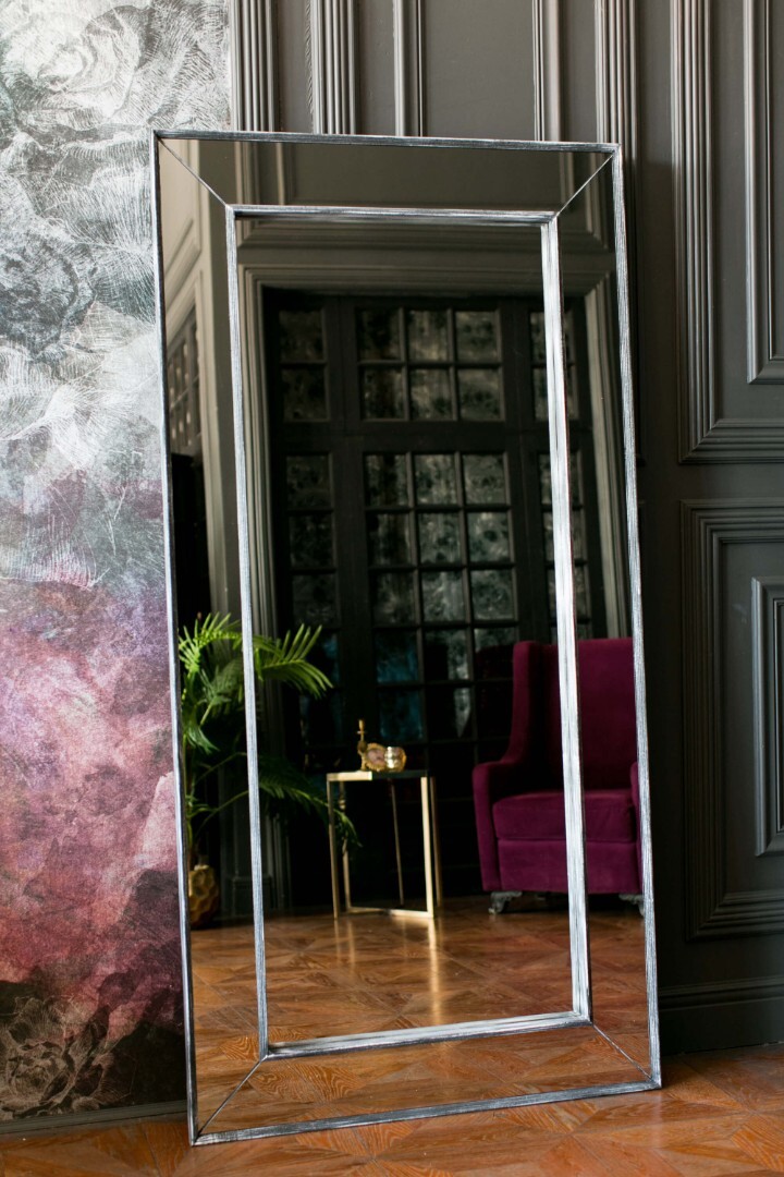Зеркало напольное в полный рост венецианское серое с патиной Martino