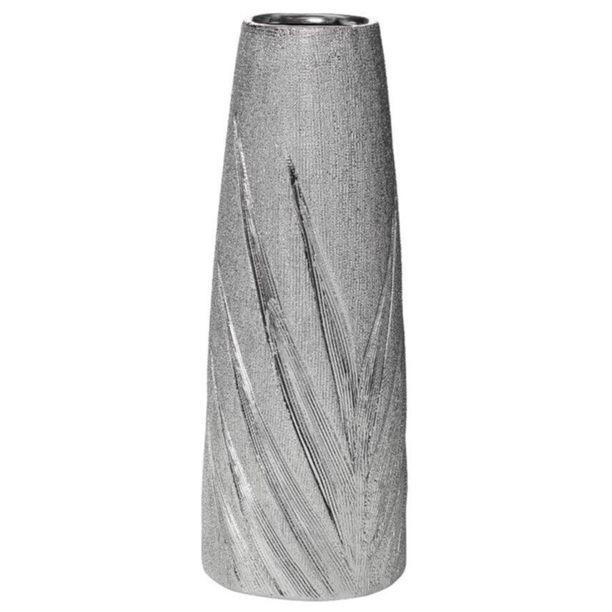 Ваза керамическая серая конус 39,5 см