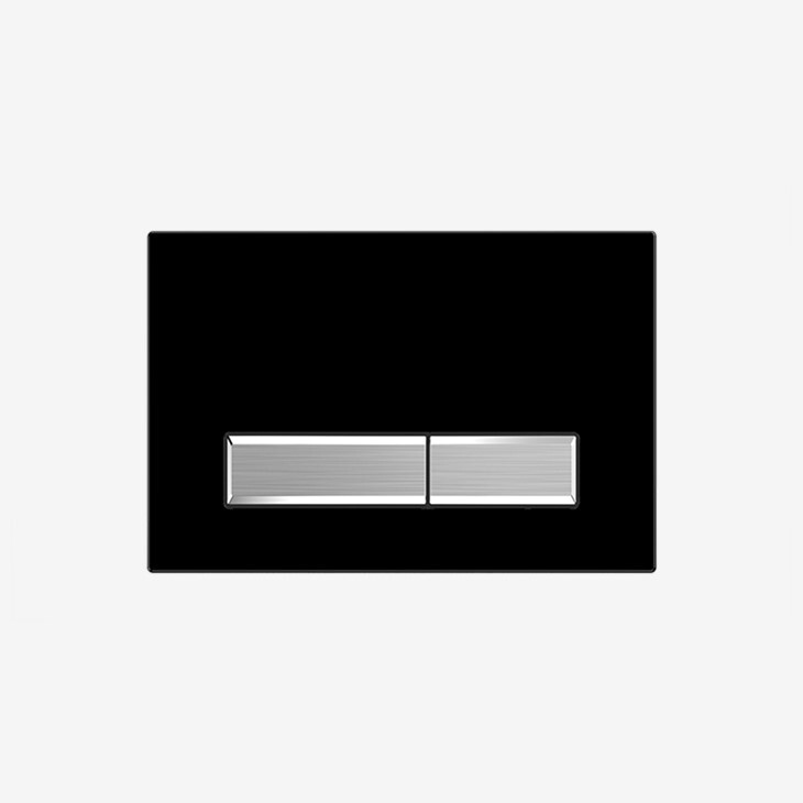 Кнопка смыва для унитазов черная матовая, хром Aquatek 009D-2 Slim KDI-0000031