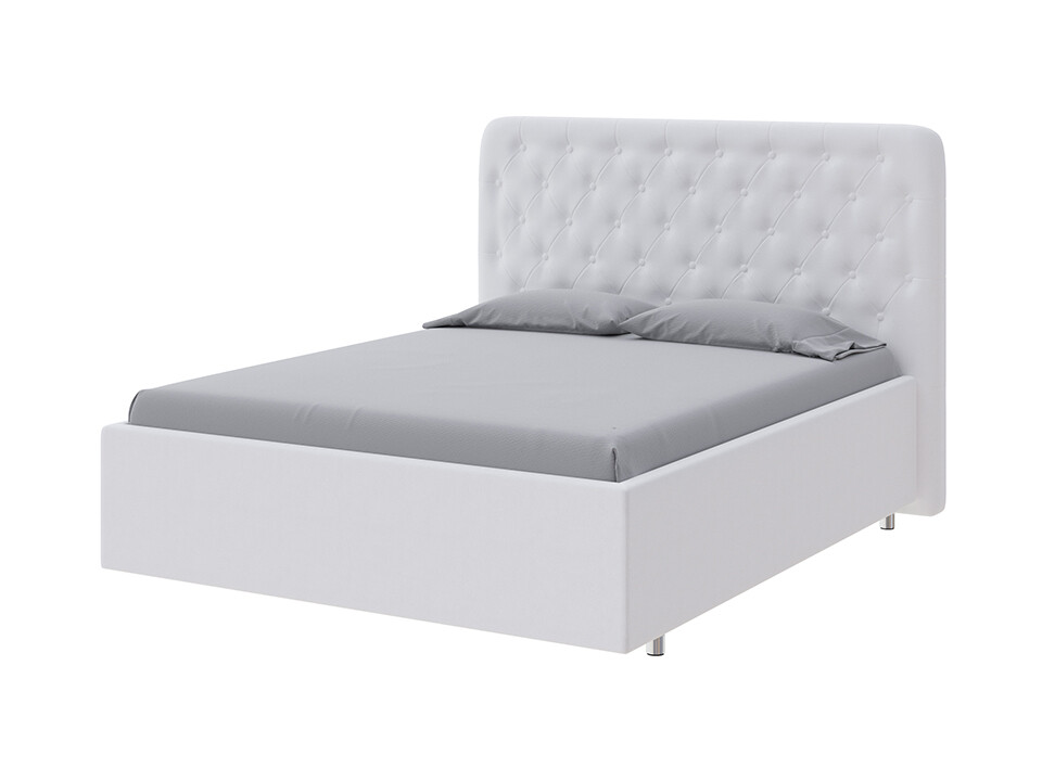 Кровать с мягким изголовьем односпальная 90х200 см белая Classic Large