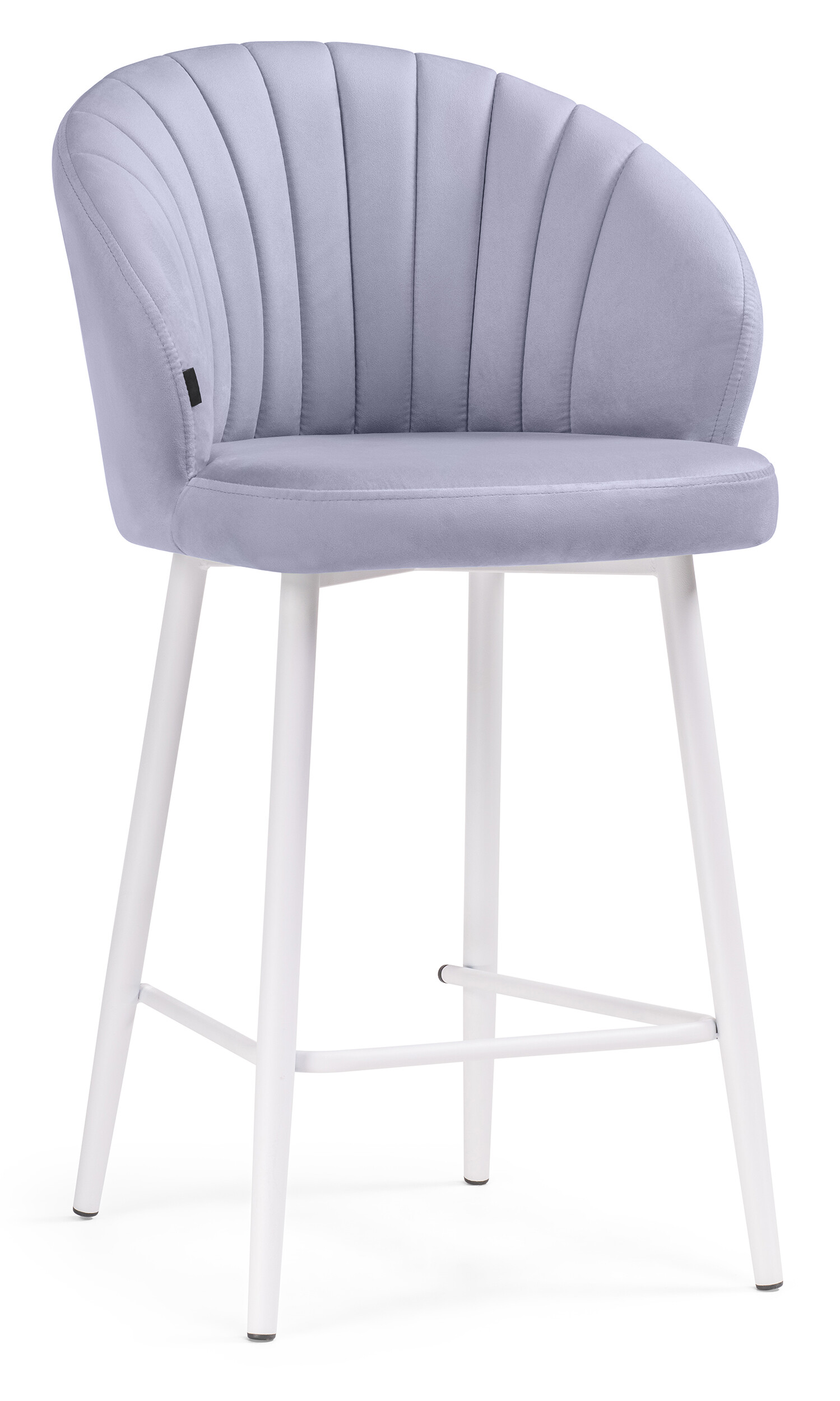 Полубарный стул на металлических ножках серо-лиловый, белый &quot;Бэнбу&quot;