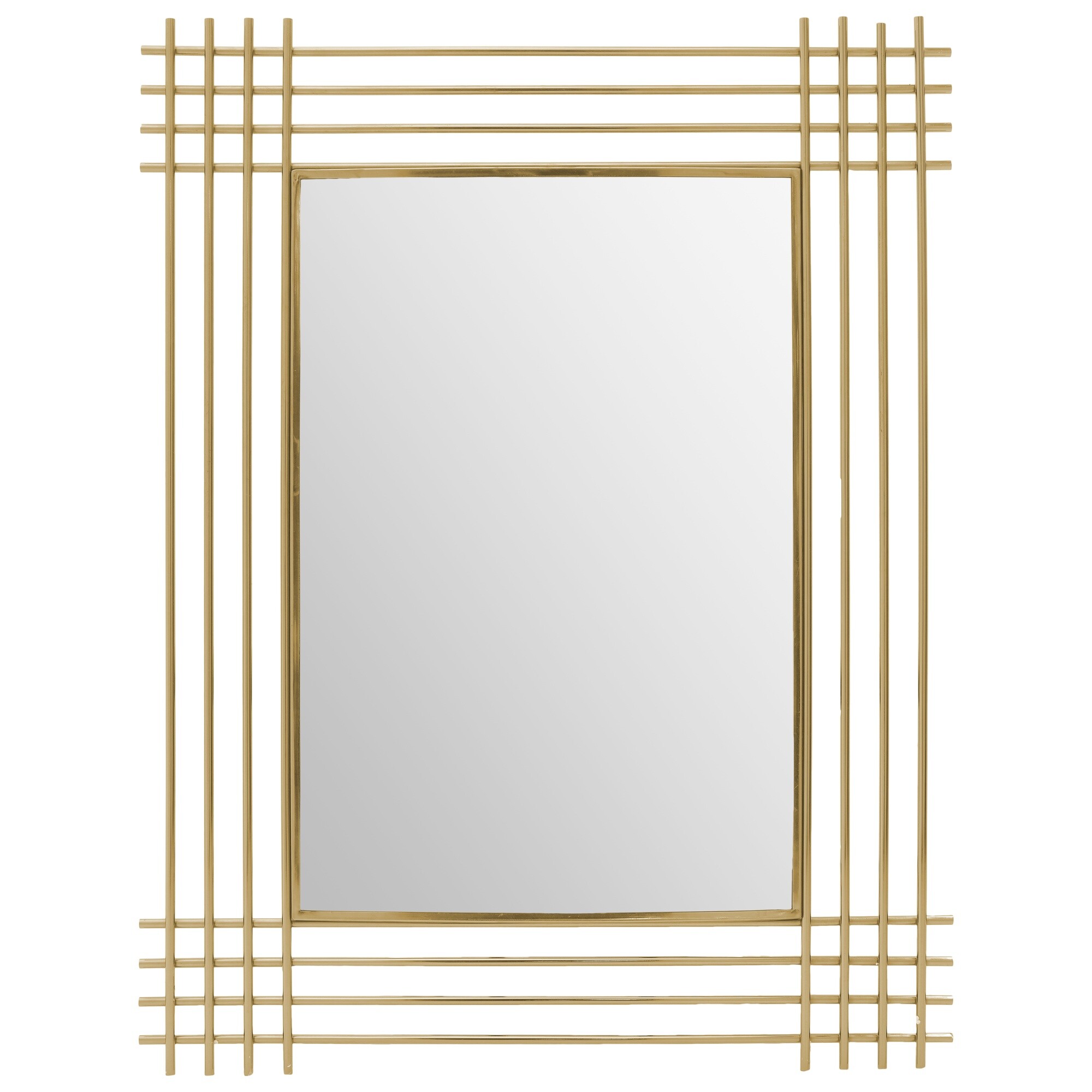 Зеркало настенное металлическое прямоугольное 110х85 см золотое 112040