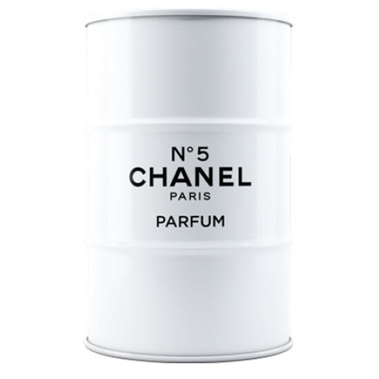 Бочка металлическая декоративная Chanel white & black M