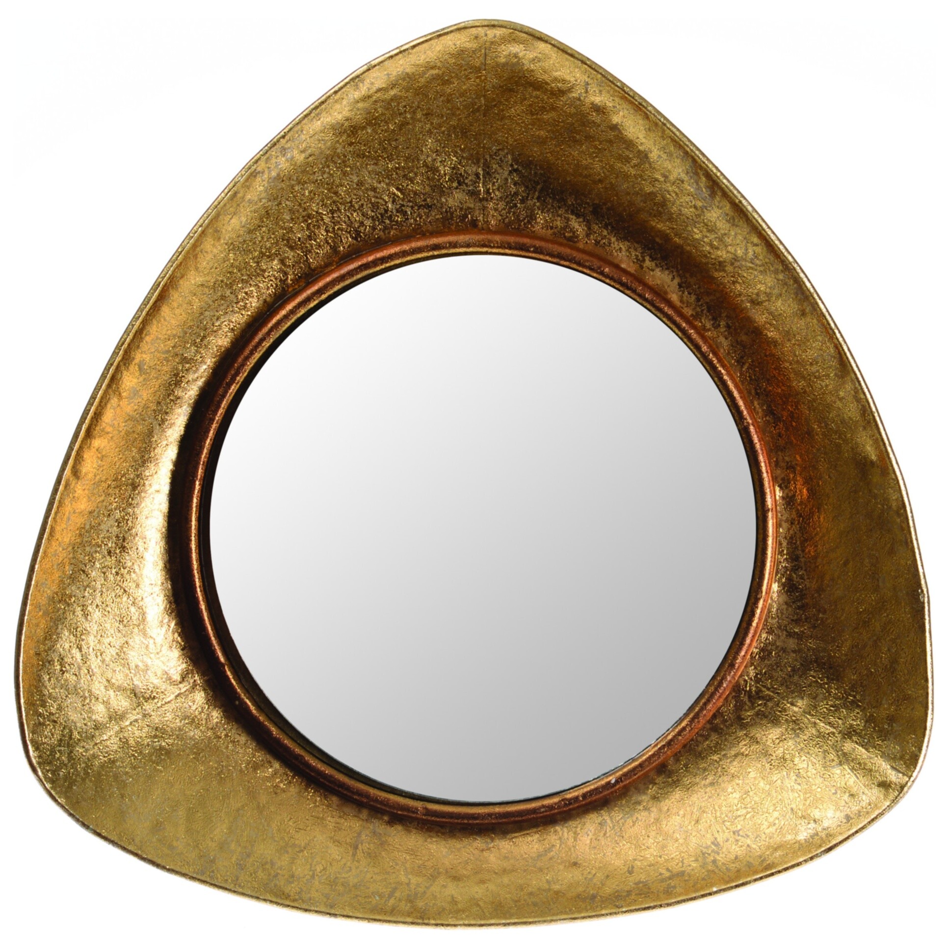 Круглое зеркало настенное 39х39 см золото