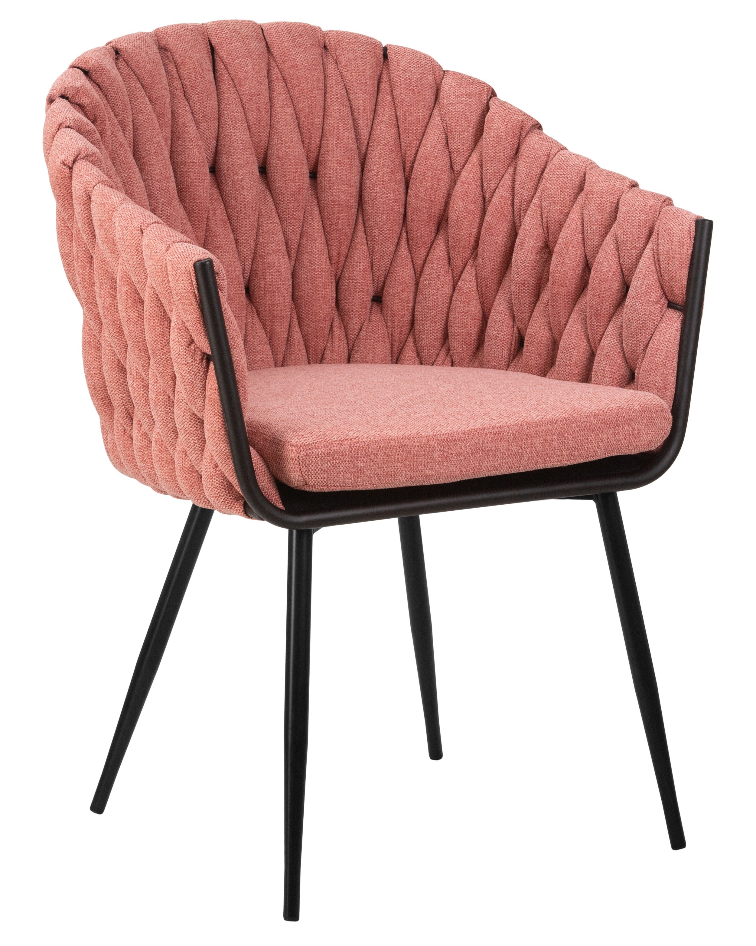 Обеденный стул с мягкими подлокотниками розовый MATILDA