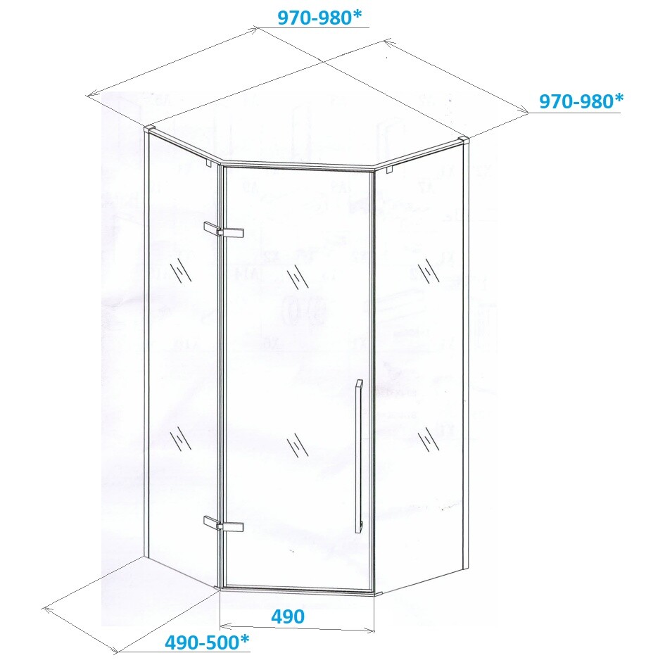 Душевой уголок пятиугольный 100x100 см белый матовый Cerutti SPA C2AW - изображение 7