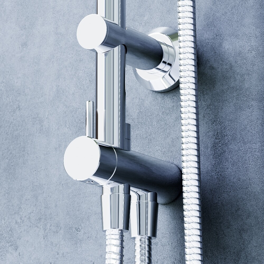 Душевая стойка с верхним душем и держателем хром Diwo "Новгород" DW-NOV-70-000 - изображение 7