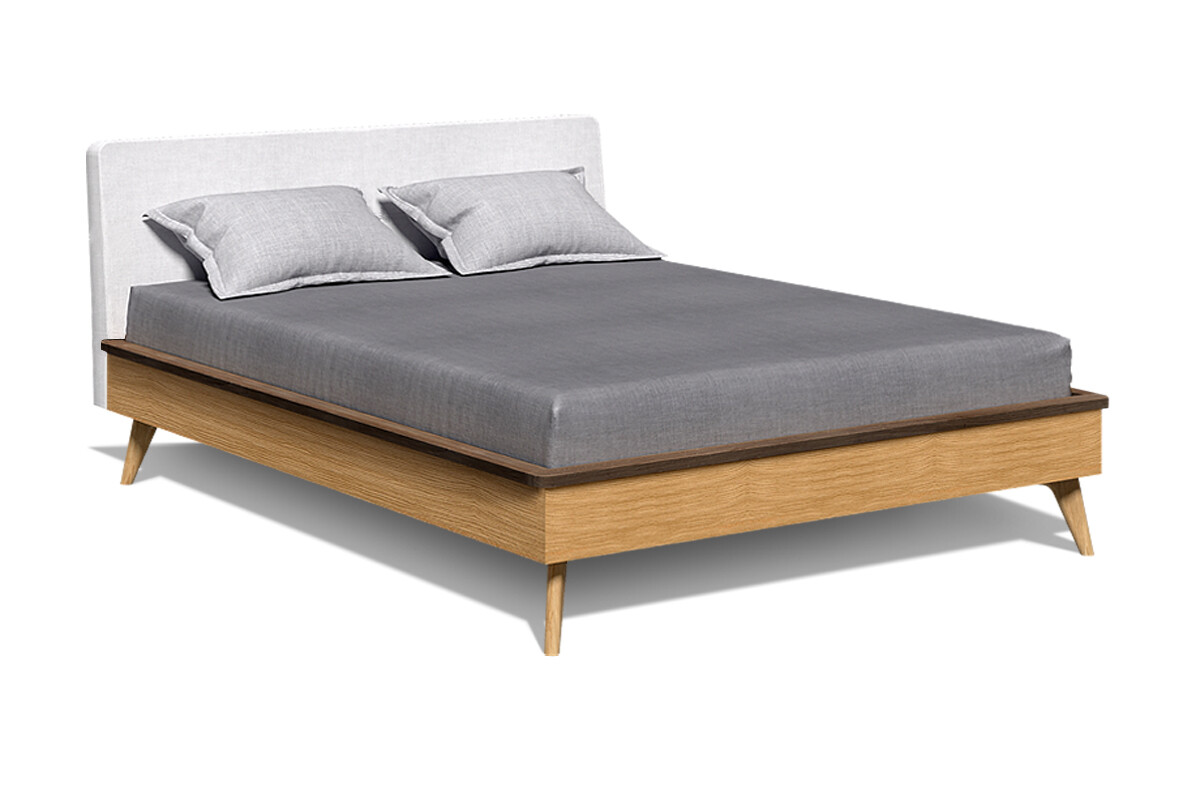Кровать полутораспальная светло-коричневая с кремовым 120х200 см Elva