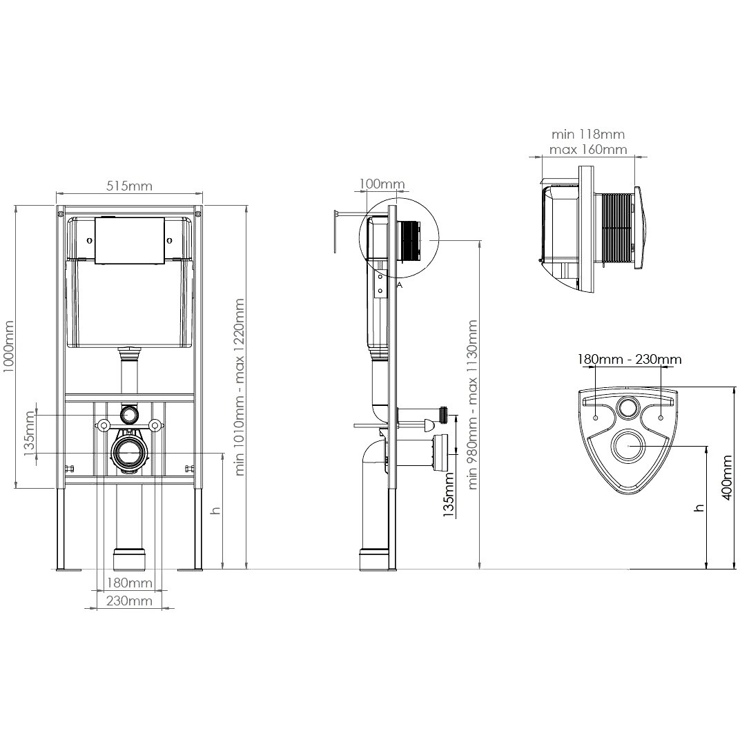 Унитаз подвесной с инсталляцией и кнопкой смыва  Diwo "Сочи" 4501-7321 - изображение 8