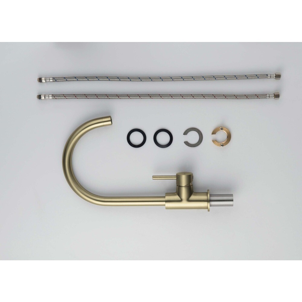 Смеситель для кухни однорычажный золотой Aquatek "Европа" AQ1382BG - изображение 8