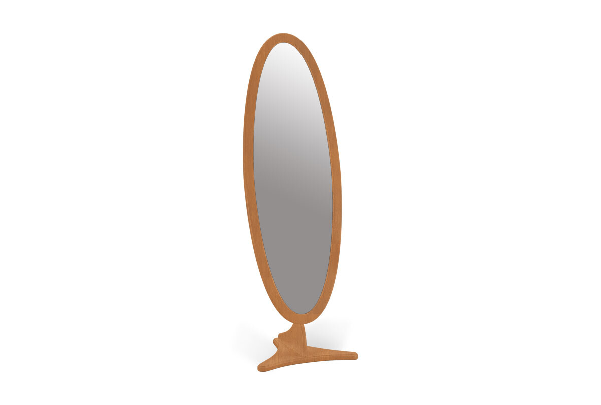 Зеркало овальное напольное коньяк с серебряной патиной Fleuron