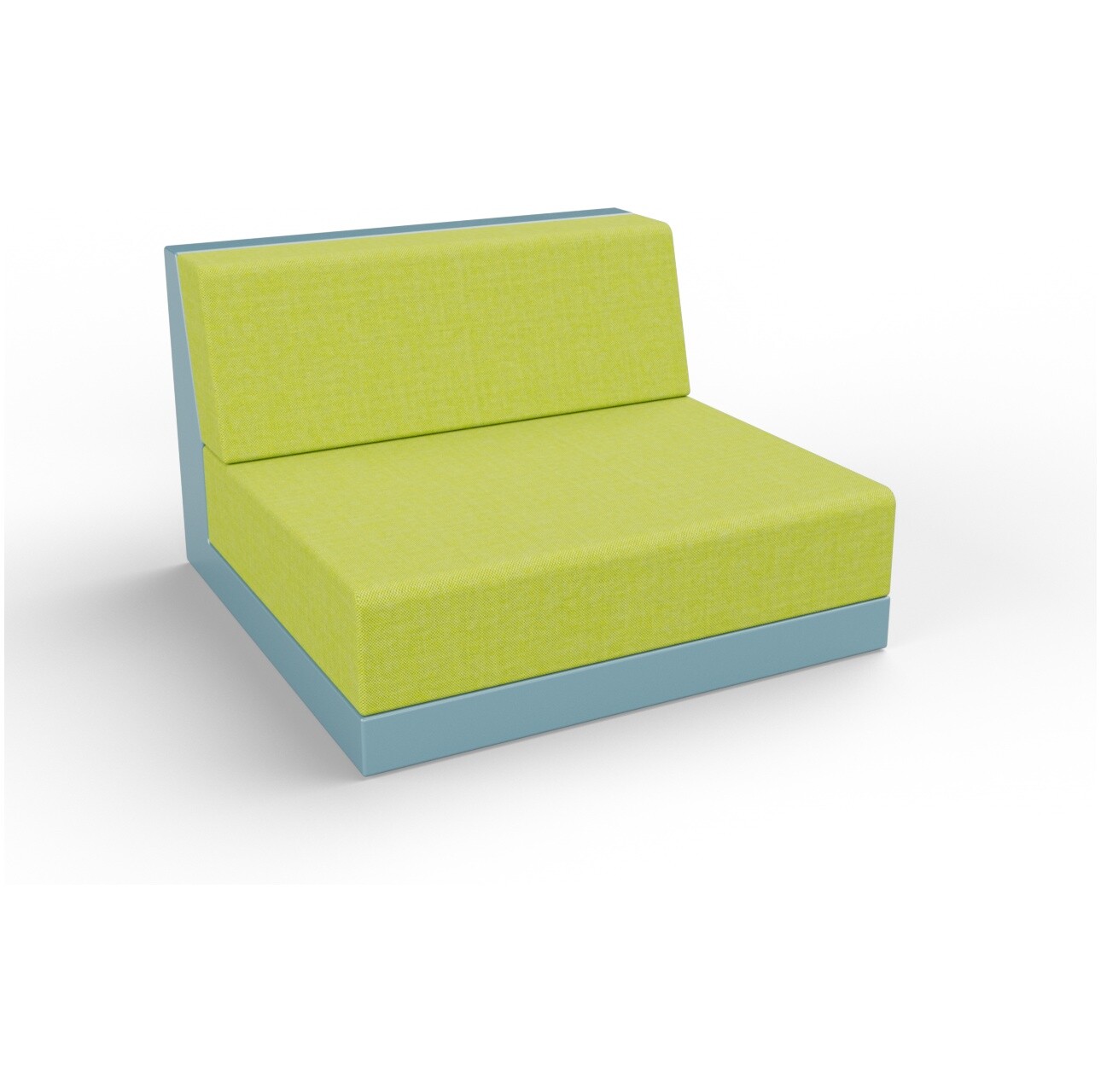 Модуль дивана прямой пластиковый с подушками бирюзовый, зеленый Quarter modular