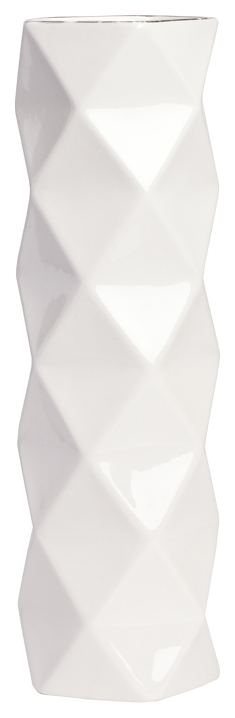 Ваза декоративная белая 36 см Allure Silver Tall