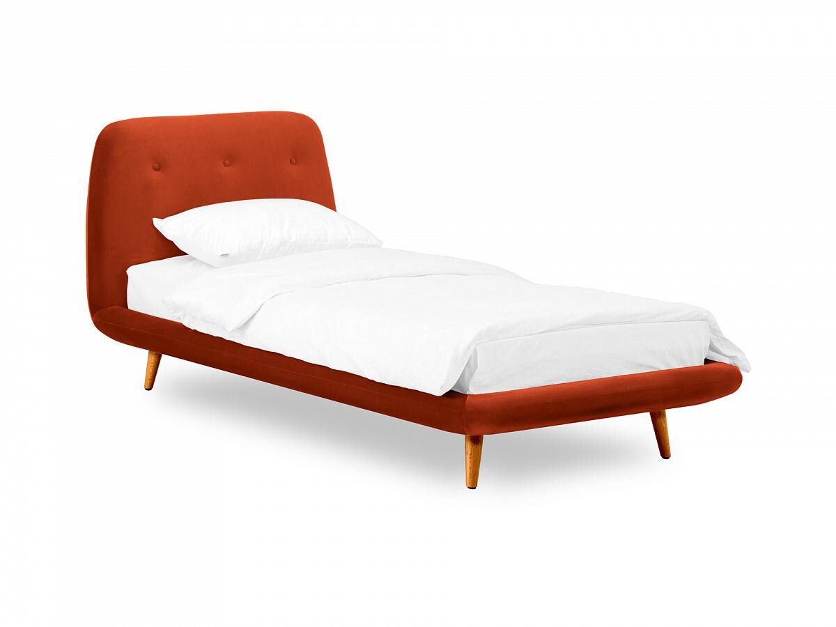 Кровать односпальная темно-оранжевая 90х200 см Loa 900